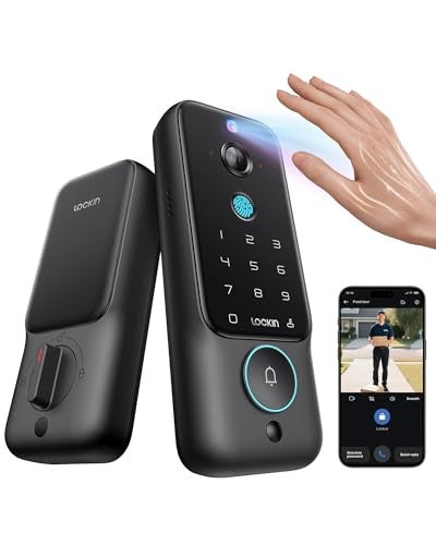 Lockin Veno Plus Smart Lock with 2K 180° Security Camera & Video Doorbell, AI Local Storage, Palm Vein/Fingerprint Keyless Entry Door Lock, Smart Locks for Front Door Bulit in Wi-Fi, App Control - Image 1