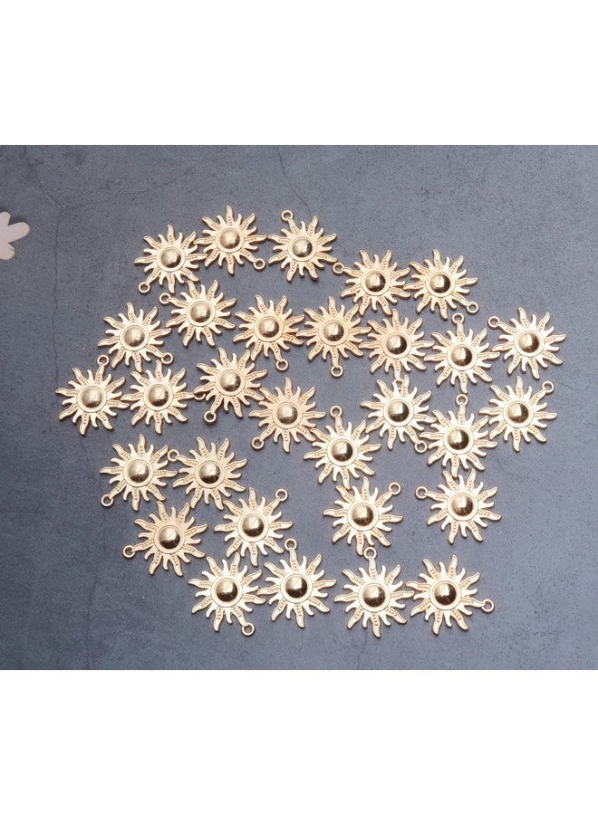 Ruwado 30 Pcs Sun Charms Metal Vintage Celestial Pendants Beads for Jewelry Making Kit Finding Supplies Bracelets Necklace Earring Key Chain DIY Crafting Project (Gold) - Image 3