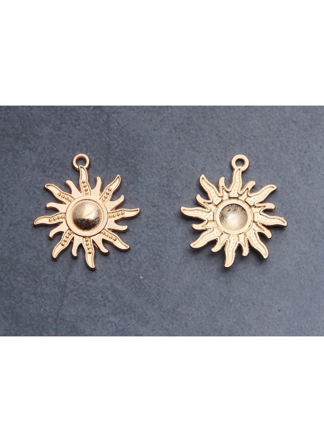 Ruwado 30 Pcs Sun Charms Metal Vintage Celestial Pendants Beads for Jewelry Making Kit Finding Supplies Bracelets Necklace Earring Key Chain DIY Crafting Project (Gold) - Image 2