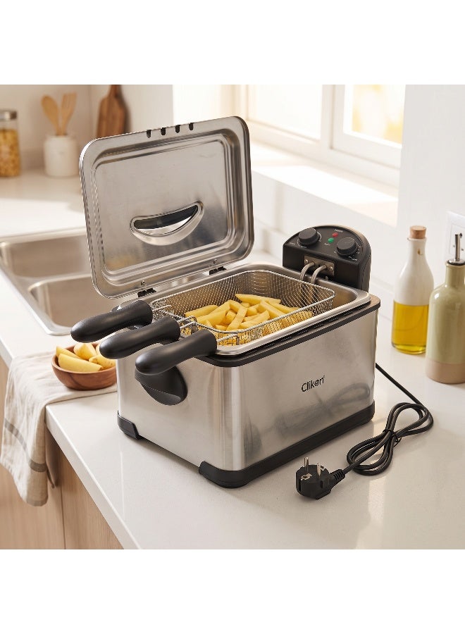 Clikon 4L Deep Fryer with Timer | Convenient Deep Frying | Practical Kitchen Appliance | Easy Cooking Control | 2-Year Warranty | CK374 | Silver and Black 4 L 2000 W CK374 Silver and Black - Image 4