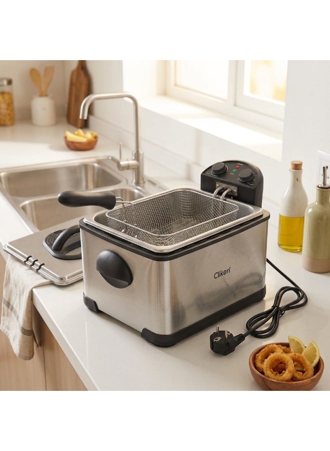 Clikon 4L Deep Fryer with Timer | Convenient Deep Frying | Practical Kitchen Appliance | Easy Cooking Control | 2-Year Warranty | CK374 | Silver and Black 4 L 2000 W CK374 Silver and Black - Image 5