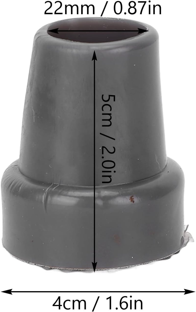 cheekyglo Crutch Tips, 5PCS Imitation Tire Texture Preservative Non Slip Rubber Translucent 7/8 Inch Crutch Tips for Cane 22mm Single Angle Cane Tips Crutch Accessories(Gray)Gray - Image 4