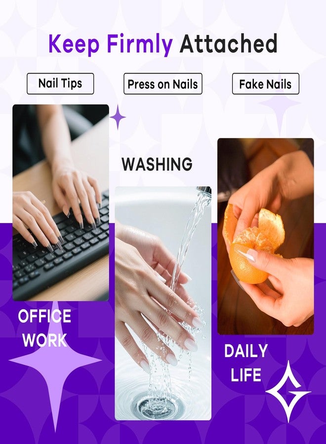 Glamonade Super Strong Brush On Nail Glue: Press on Nails, Acrylic Nails, Fake & False Nail Tips Glue - Mess Free Brush Applicator - Image 3