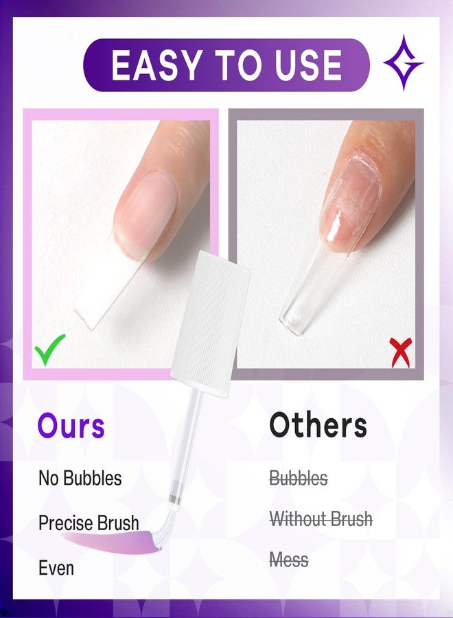 Glamonade Super Strong Brush On Nail Glue: Press on Nails, Acrylic Nails, Fake & False Nail Tips Glue - Mess Free Brush Applicator - Image 5
