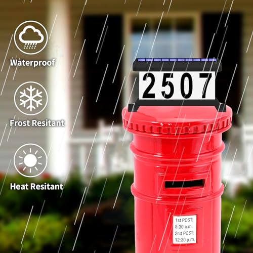 IVWVI Solar Mailbox Numbers, Double sided Solar House Numbers for Outside, Waterproof RGBW Color Changing Remote Control, Lighted Modern Address Sign Solar Powered for Mailbox(solar rgbw) - Image 5