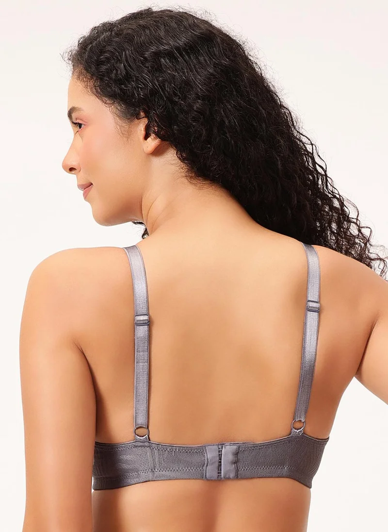 Clovia Grey Clovia Non-Padded Wired Full Figure Self-Patterned Bra in Light Grey - Jacquard for Women | Best Price UAE