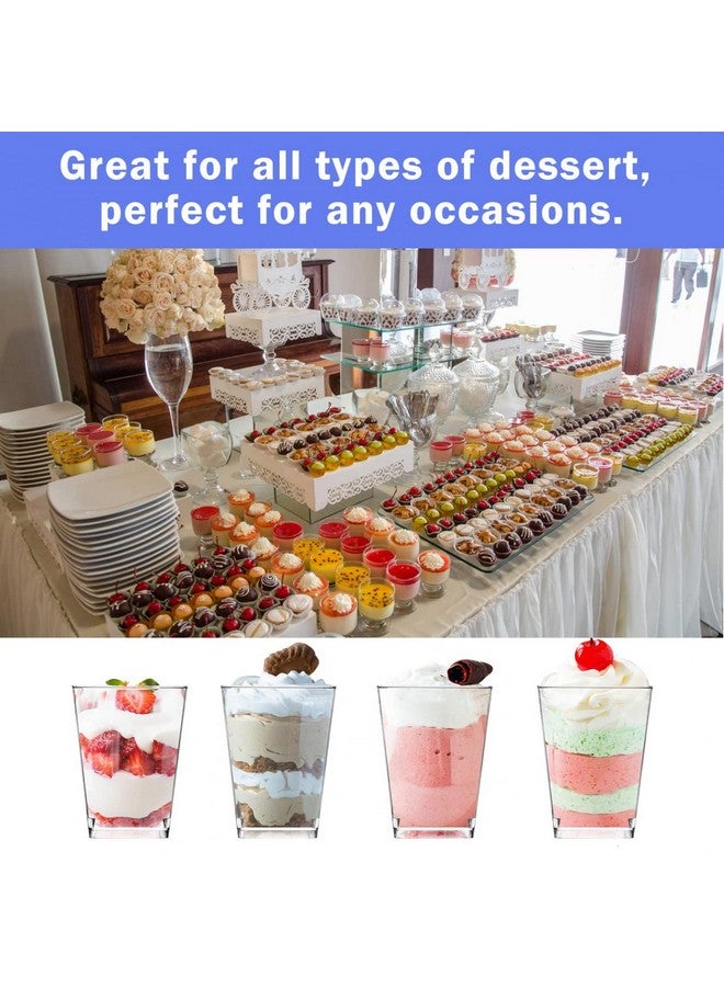 Monrocco 50 Pack 5 oz Plastic Dessert Cups with Lids and Spoons, Mini Parfait Cups with Lids Appetizer Cups for Party, Clear Mini Dessert Cups with Spoons Yogurt Dessert Shooter Cups for Pudding - Image 5