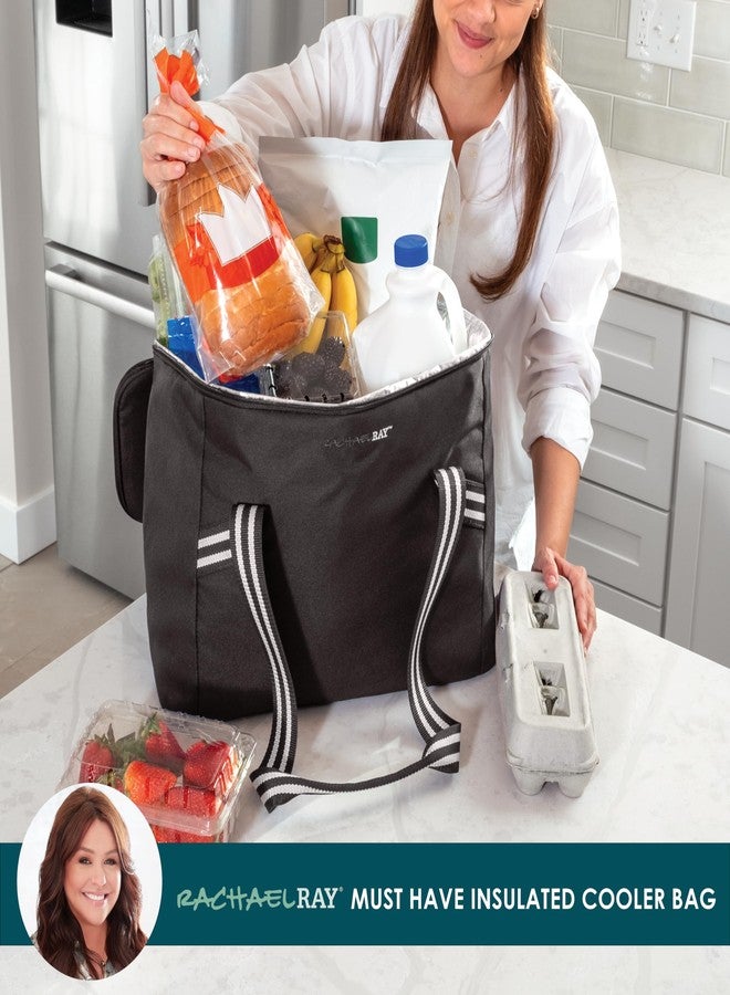 راتشل راي حقيبة رايتشل راي فيلد توت - حقيبة تبريد ناعمة الجوانب بسحاب، معزولة ومقاومة للتسرب، حقيبة تسوق، حقيبة تبريد محمولة للسفر، لحفظ الأطعمة الساخنة أو الباردة، أسود - Image 5