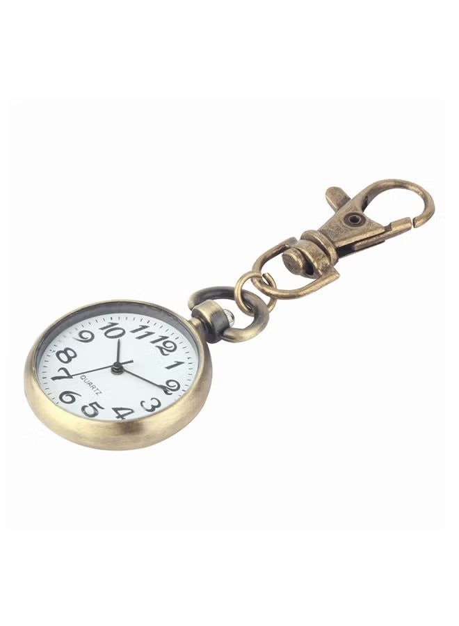 Men's Women's Retro Keyring Bronze Analog Pocket Watch - Image 4