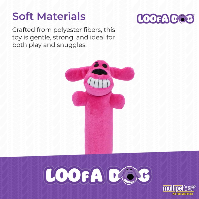 Multipet Original Loofa Dog Plush Toy - Squeaky Toy for All Dogs - Extra Soft Plush - Stuffed Animal Dog Toys for Playing - Cute Dog Pet Toy (1 Count, 12â€, Random Color Surprise) - Image 2