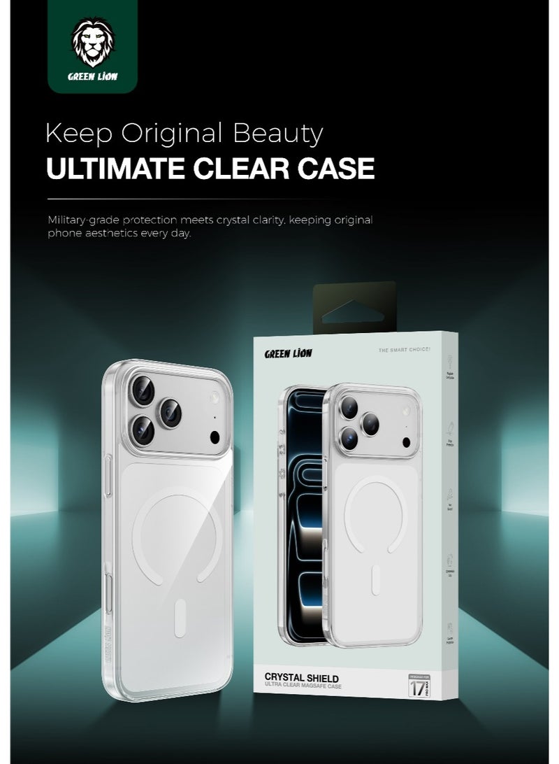 GREEN LION iPhone 17 Pro Crystal Shield Ultra Clear MagSafe Case / Anti Scratch / Camera Protection / Comfortable Grip / Drop Protection - Clear - Image 2