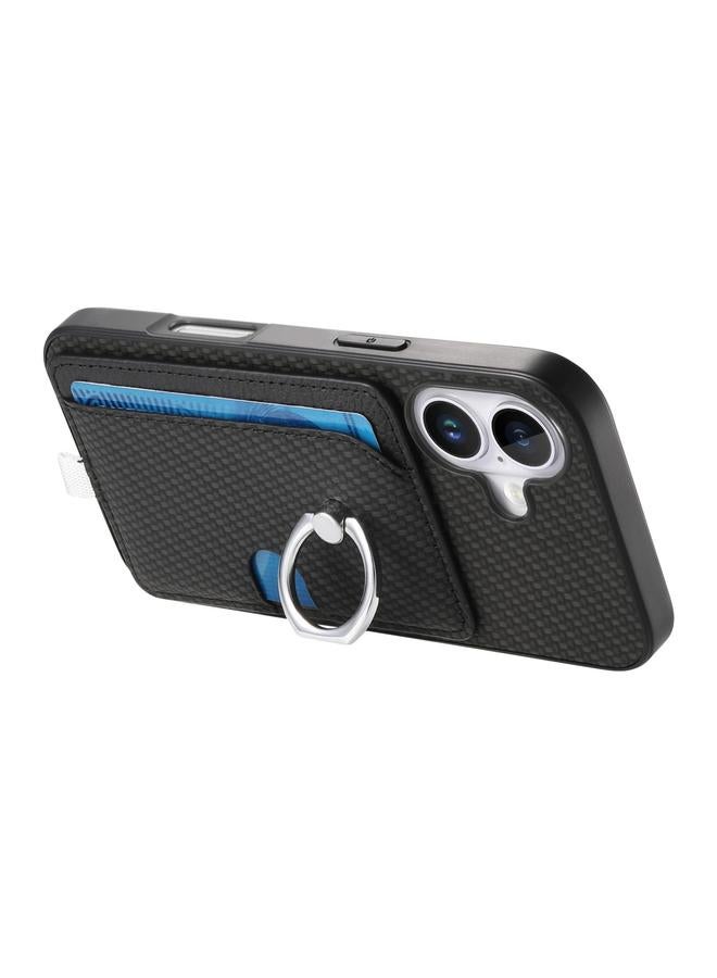 اس-توب جراب لهاتف iPhone X / XS مزود بحلقة جانبية من ألياف الكربون وحقيبة بطاقات من MagSafe - Image 3