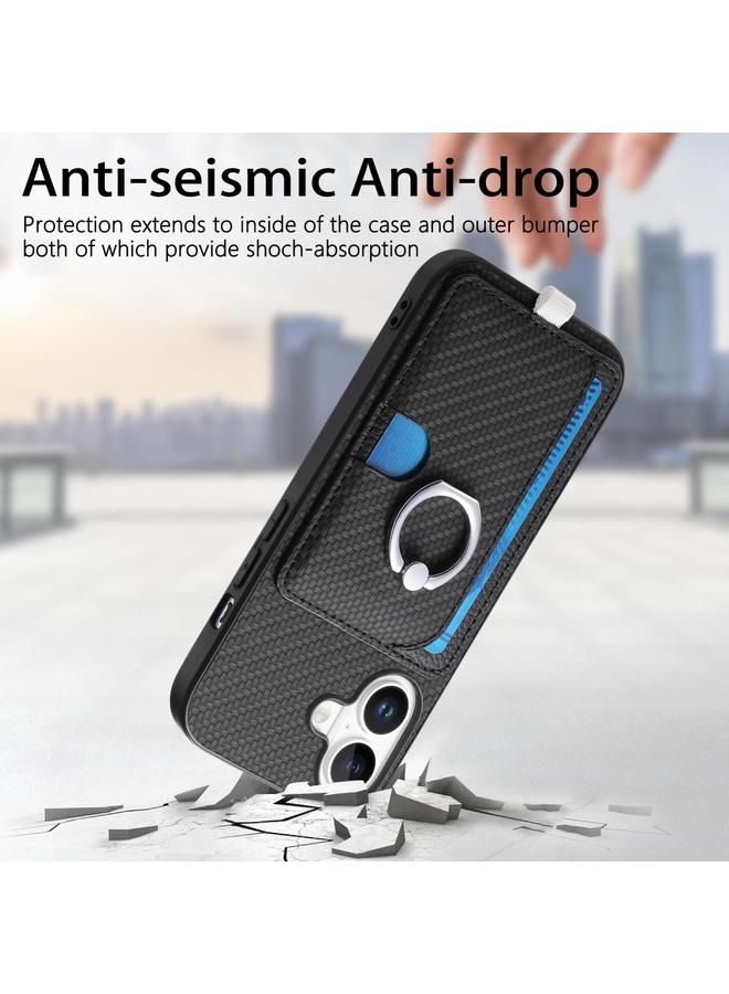 اس-توب جراب لهاتف iPhone X / XS مزود بحلقة جانبية من ألياف الكربون وحقيبة بطاقات من MagSafe - Image 5