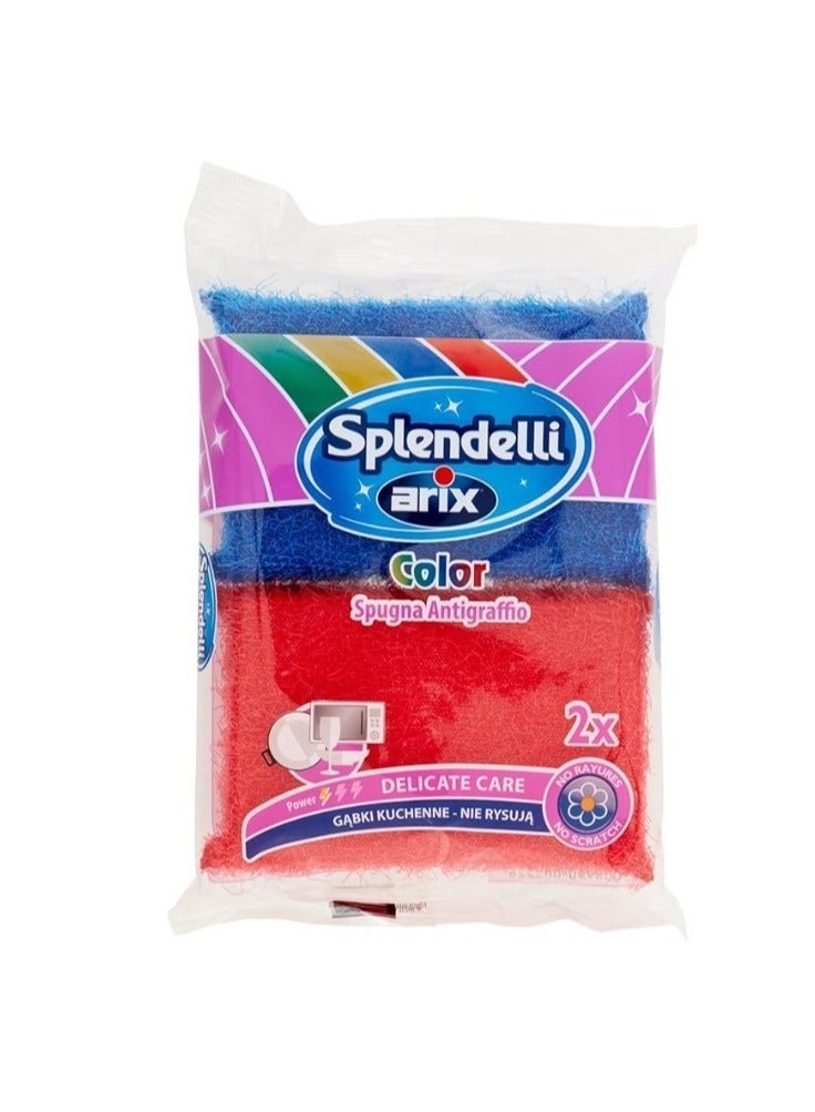 ARIX Splendelli Colors No-Scratch Sponge: Gentle Yet Effective Dishwashing Essential for Delicate Surfaces - 3 Pcs - Image 2