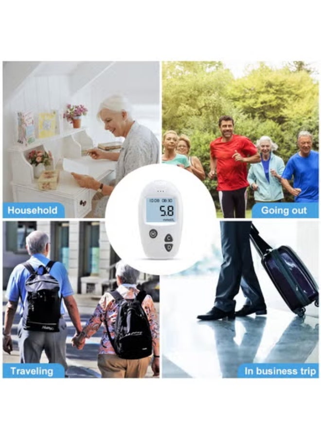 Blood Sugar Monitor Diabetes Testing Kit With 50 No Coding Test Strips 50 Lancets (unit: mmol/L) - Image 5