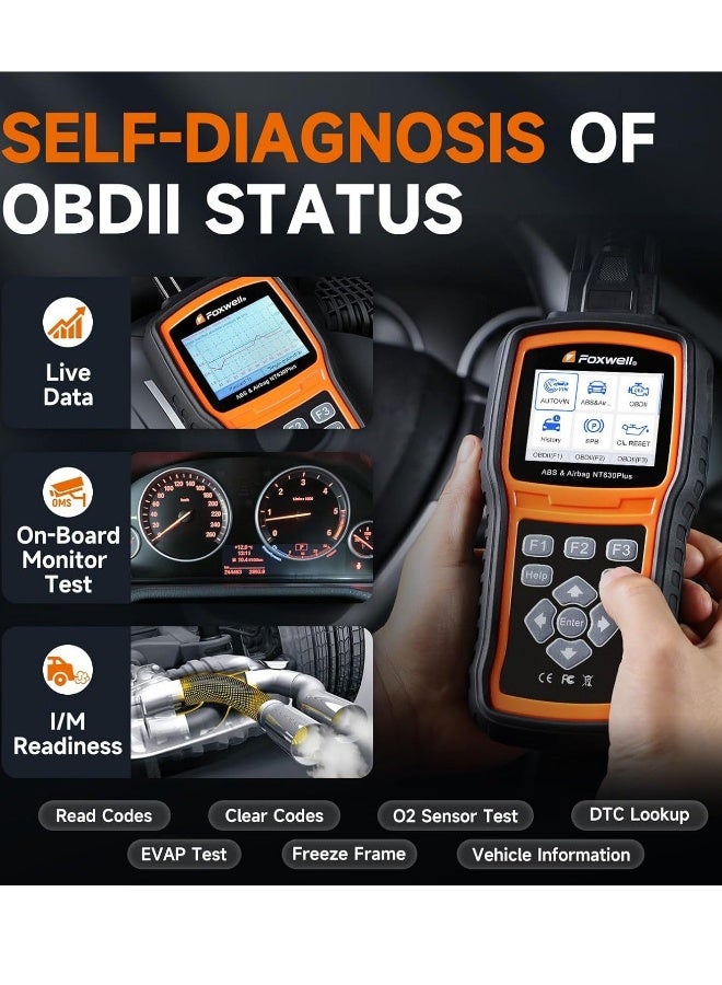 Foxwell NT630 PLUS OBD2 AutoMaster ABS Airbag SRS Res et Tool - Image 2