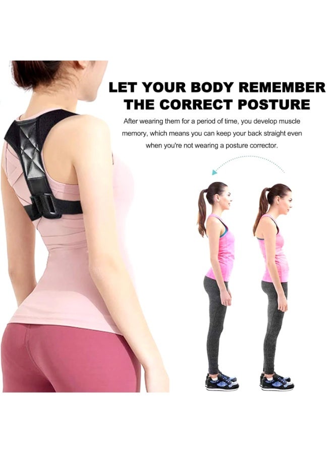 مشد تقويم استقامة الظهر - حزام دعم الكتف قابل للتعديل - عملي لـ تخفيف آلام الرقبة والظهر والاستخدام اليومي - Image 5