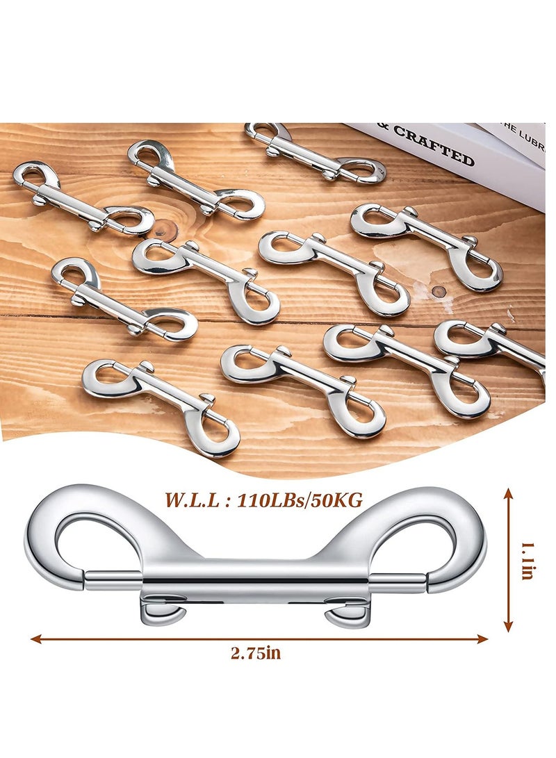SYOSI 12 Pieces Double Ended Bolt Snaps Hook Zinc Alloy Double Trigger Clips Home Pet Accessory for Linking Dog Leash Collar Leash Key Chain Horse Tack Pet Sling Feed Buckets  - Image 2