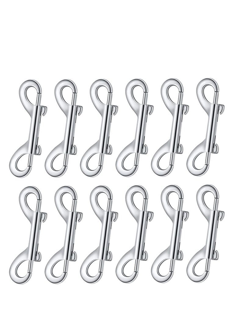 SYOSI 12 Pieces Double Ended Bolt Snaps Hook Zinc Alloy Double Trigger Clips Home Pet Accessory for Linking Dog Leash Collar Leash Key Chain Horse Tack Pet Sling Feed Buckets  - Image 1