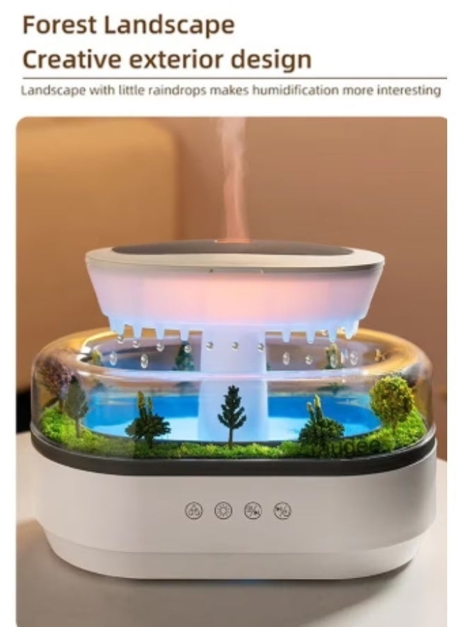 Rain Drop Humidifier with Water Drip Effect, LED Ambient Light & Aromatherapy – Quiet Ultrasonic Air Humidifier for Home & Bedroom - Image 4