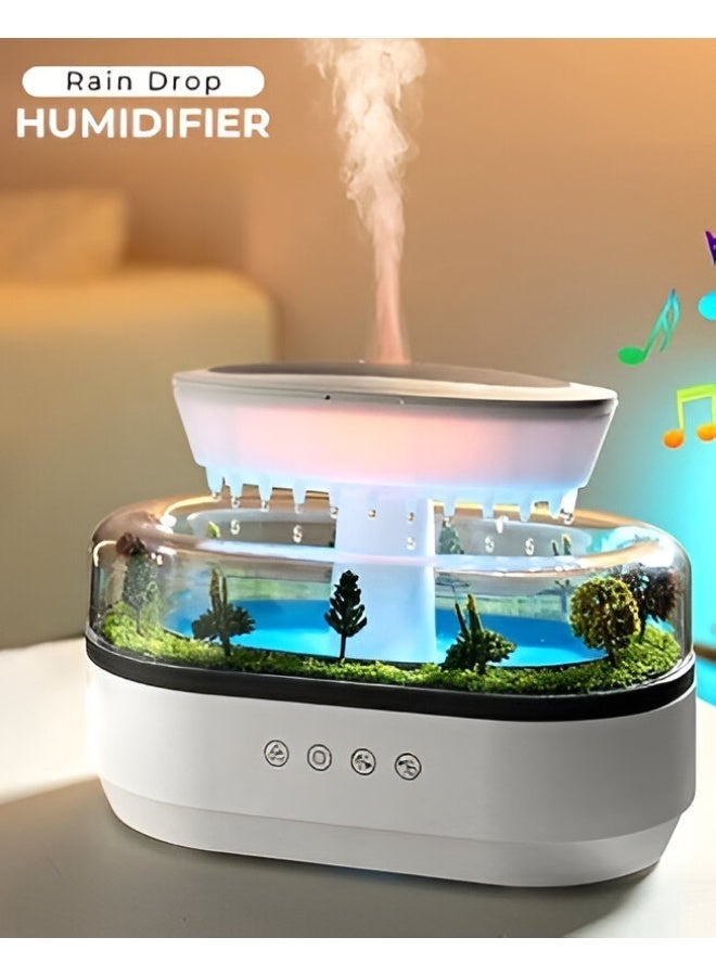 Rain Drop Humidifier with Water Drip Effect, LED Ambient Light & Aromatherapy – Quiet Ultrasonic Air Humidifier for Home & Bedroom - Image 2