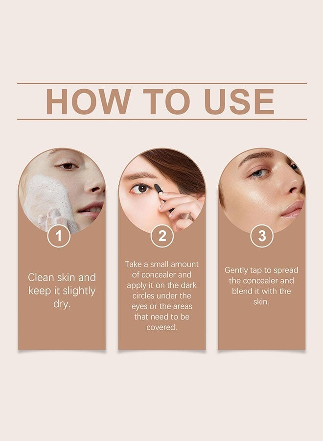 EELHOE Concealer For Light Skin, 5g Natural Finish, Dark Circle Coverage, Sweet Almond Oil & Vitamin E Enriched, Long-Lasting, Doubles As Matte Foundation - Image 5