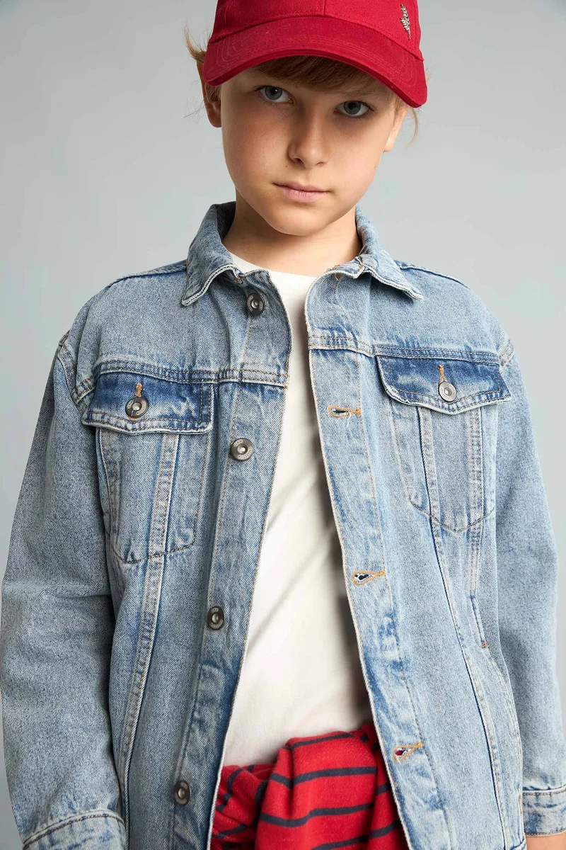 Defacto Boy Polo Collar Jacket