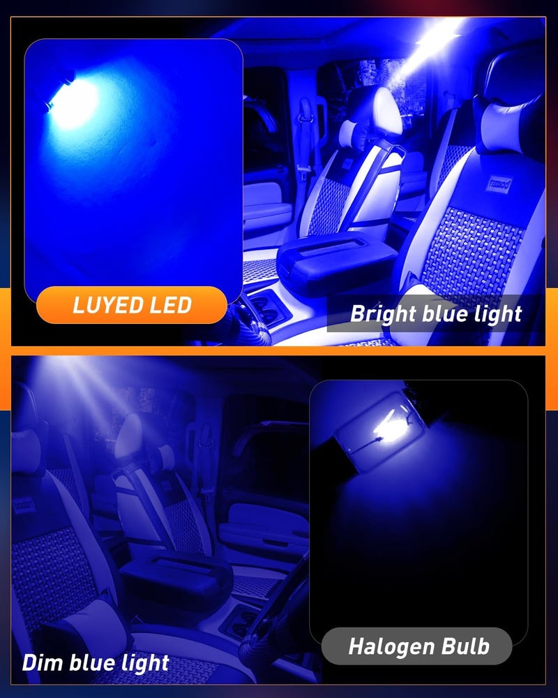 LUYED DE3175 LED Bulbs, Super Bright Blue 2835 Chipsets Canbus Error Free 31mm 1.25" DE3021 DE3022 3175 6428 LED Bulbs for Car Interior Map Reading Dome Trunk Courtesy Lights,Pack of 2 - Image 5