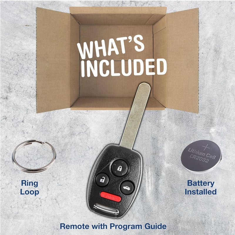 KeylessOption Keyless Entry Remote Fob Uncut Ignition Car Key for 2008-2012 Honda Accord MLBHLIK-1T - Image 2