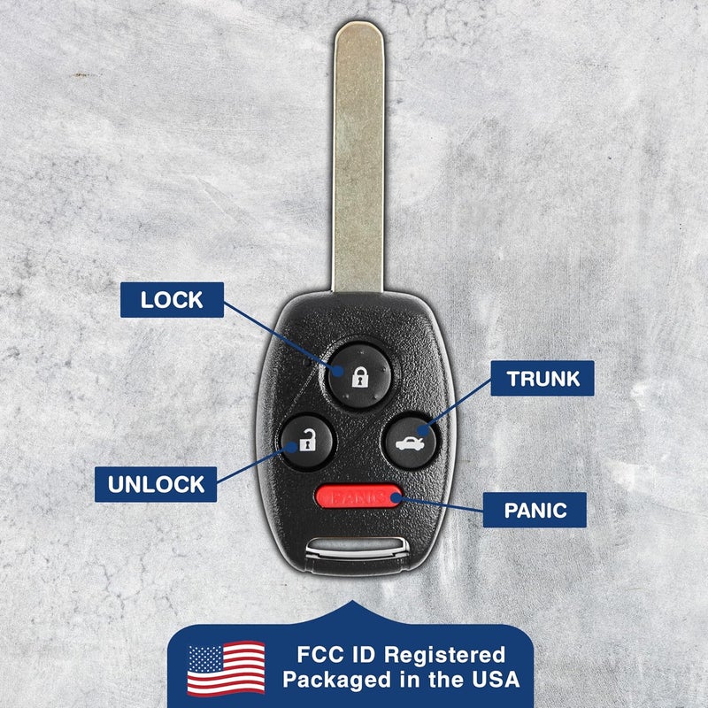 KeylessOption Keyless Entry Remote Fob Uncut Ignition Car Key for 2008-2012 Honda Accord MLBHLIK-1T - Image 5