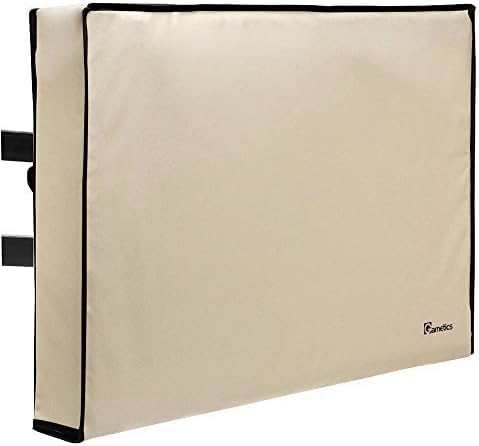 Garnetics Outdoor TV Cover 24 Inch – Waterproof, Weatherproof TV Enclosures with Smart Shield Screen Protectors, Ideal for Outdoor Use, Moving, and Storage - Beige - Image 1