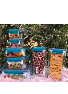 Generic Set of 7 shatterproof acrylic legume storage containers Pure shatterproof acrylic with a tight-fitting, spill-proof lid H  - Image 1