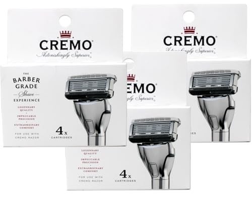 Cremo Astonishingly Superior Barber Grade Razor Refill Cartridges, 4 ct (Pack of 3) - Image 1