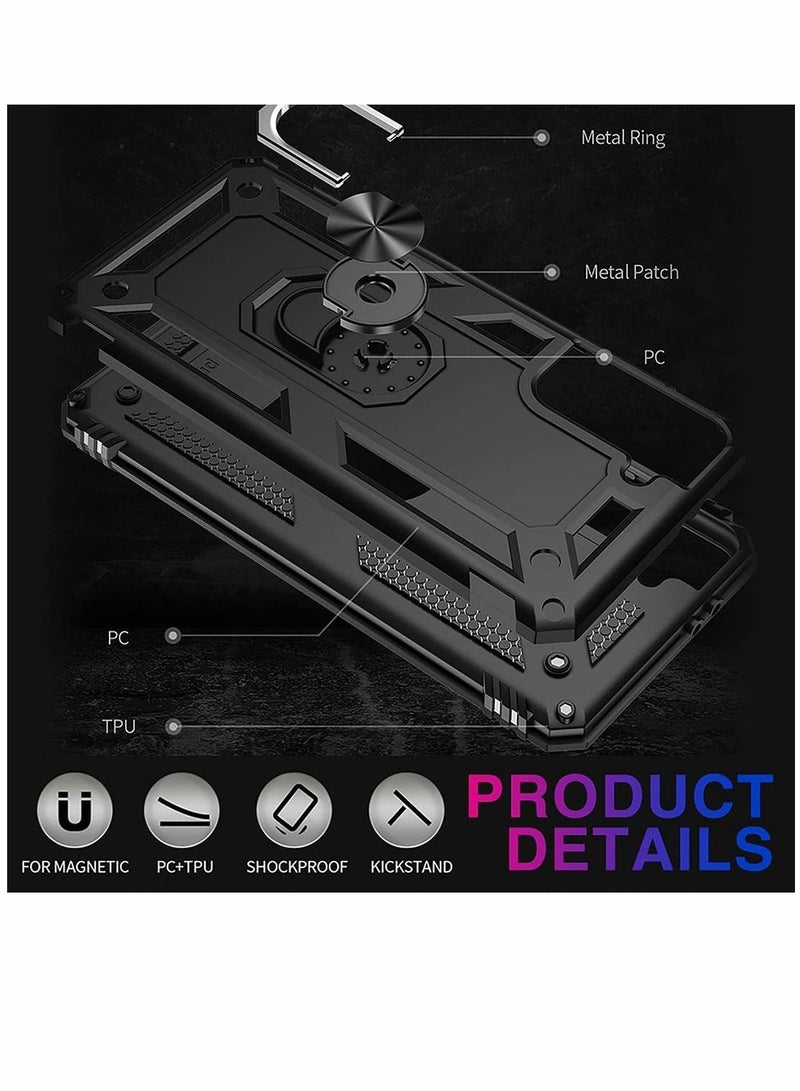 SYOSI Case for Samsung S21 FE Heavy Duty Hard Armor Military Anti Fall Shockproof Bumper Rugged with Magnetic Ring Kickstand Cover Galaxy 5G Cases 2022 Black - Image 5