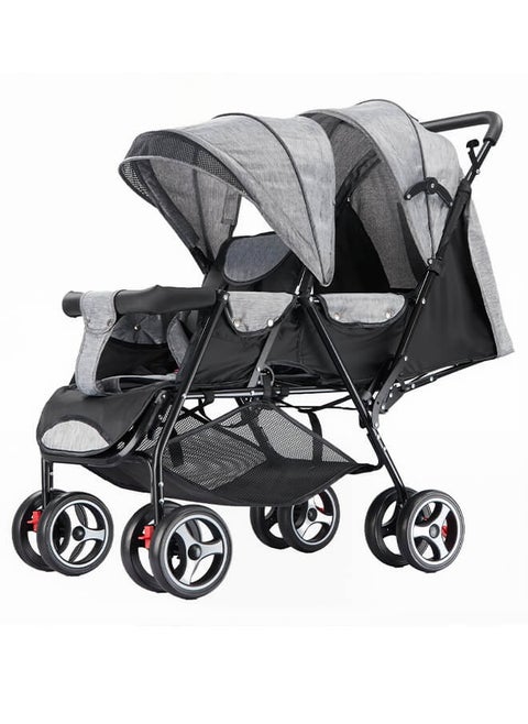 Stylish Baby Stroller Double Seat Twin Adjustable Seats And Complete Lay Down Foldable