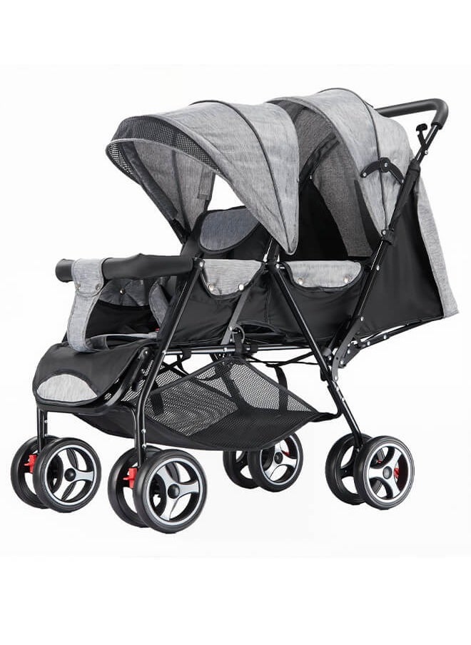 Riolio Stylish Baby Stroller Double Seat Twin Adjustable Seats And Complete Lay Down Foldable  - Image 1