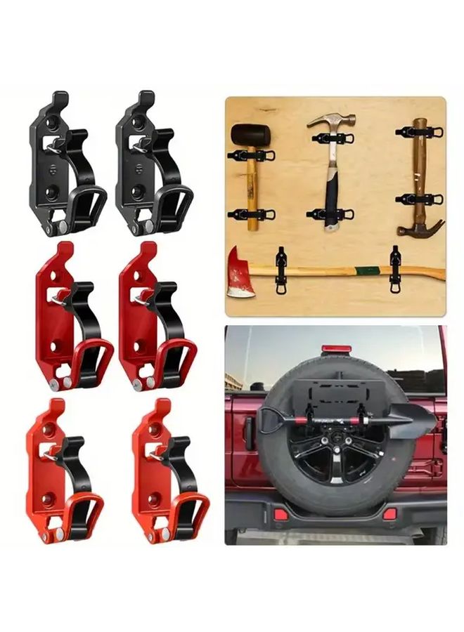 Red 4Pcs Shovel Holder Car Luggage Rack Quick Release Clamp Ax Wall Mount Bracket for Trailer RV Boat - Image 1