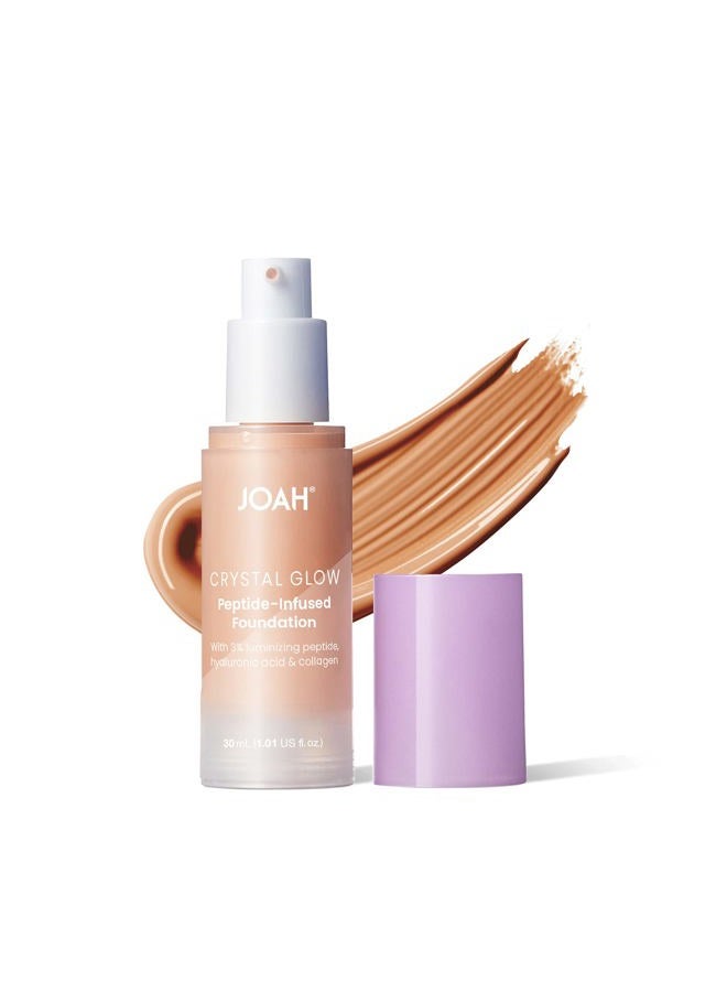 JOAH Crystal Glow Peptide-Infused Foundation, 2-in-1 Multitasking Korean Makeup with Blurring Face Primer, Luminizer, Hydration & Skin Defense for a Flawless Finish, 1.01 Oz, Light Beige Neutral - Image 1