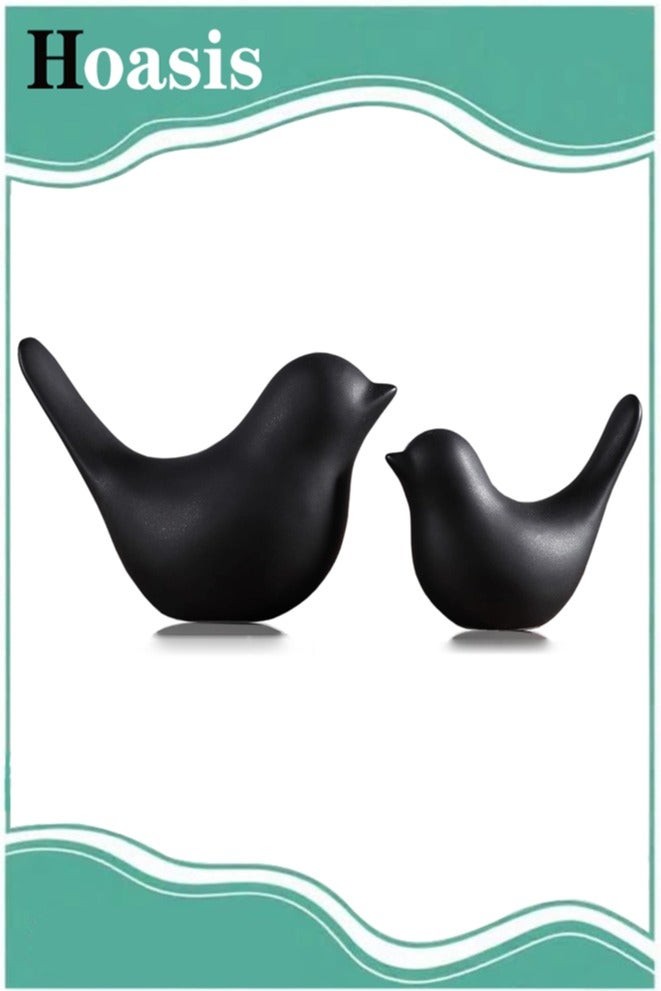 ح واحة تماثيل حيوانات صغيرة لديكور المنزل، زخارف زخرفية سوداء على الطراز الحديث لغرفة المعيشة وغرفة النوم وسطح المكتب والخزائن وما إلى ذلك - Image 1