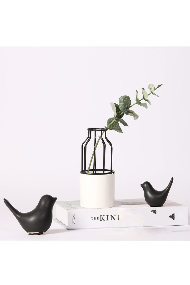 ح واحة تماثيل حيوانات صغيرة لديكور المنزل، زخارف زخرفية سوداء على الطراز الحديث لغرفة المعيشة وغرفة النوم وسطح المكتب والخزائن وما إلى ذلك - Image 5