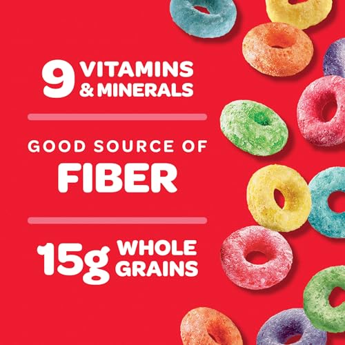 Kellogg's Kellogg’s Froot Loops Breakfast Cereal, Good Source of Fiber, 15g Whole Grain, Giant Size, 23 oz - Image 4