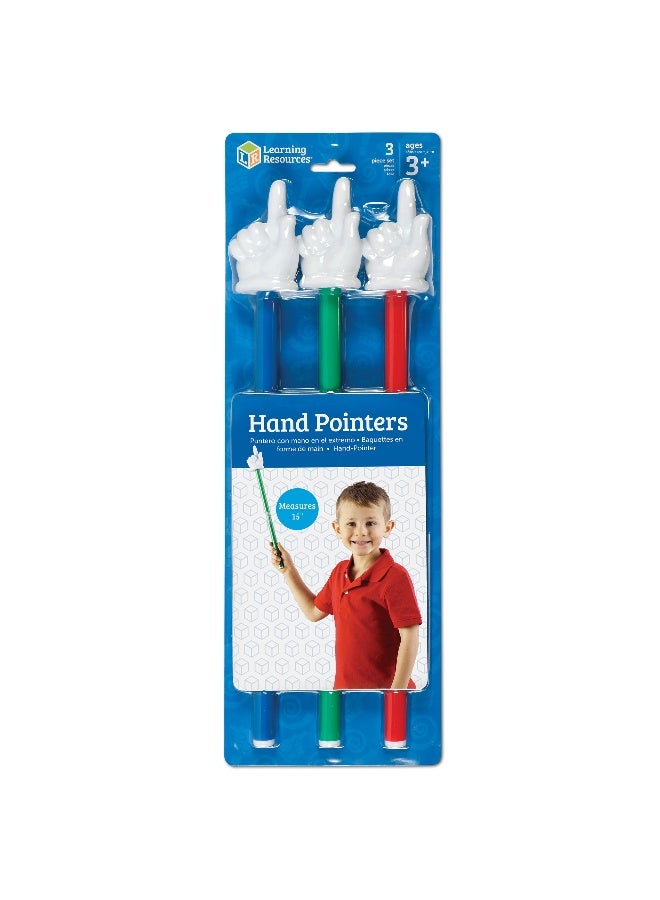 Learning Resources Student Hand Pointers, Set Of 3, Engaging Classroom Pointer Tool For Whiteboards, Presentations & Group Activities, Includes Red, Blue & Green, 38Cm Each - Image 4