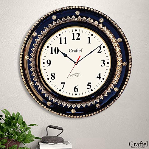Craftel Brass English Number Silent Round Wall Clock for Bedroom Living Room Home (Gold_18 Inch X 18 Inch) Analog - Image 5