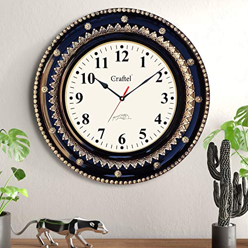 Craftel Brass English Number Silent Round Wall Clock for Bedroom Living Room Home (Gold_18 Inch X 18 Inch) Analog - Image 4