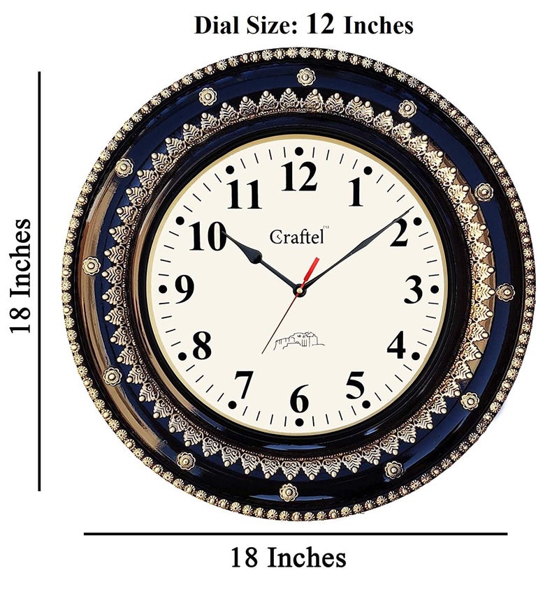 Craftel Brass English Number Silent Round Wall Clock for Bedroom Living Room Home (Gold_18 Inch X 18 Inch) Analog - Image 3