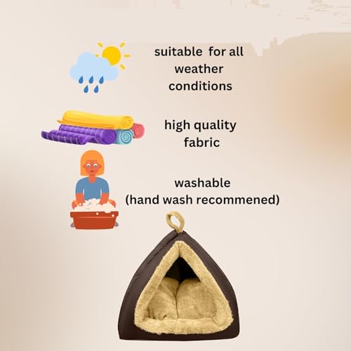 Fluffy's Dog Washable and cat Bed for Small & Medium Bed House |hut |cave |Toy Breeds |Indoor cat|Persian cat |Shih tzu Kitten |Puppy |pet |Tent |Kennel |Home (M, Brown) - Image 4