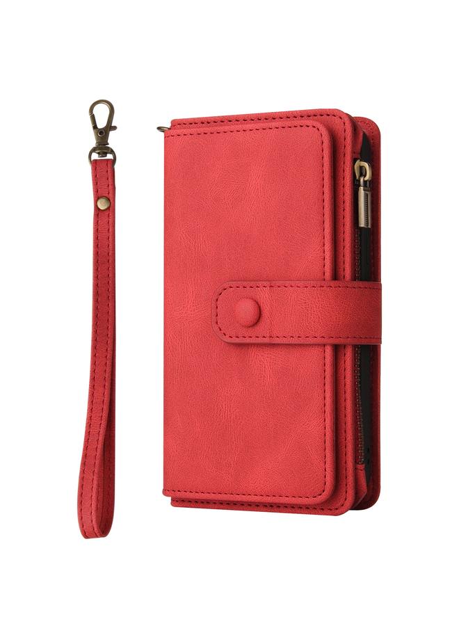 اس-توب جراب لهاتف Samsung Galaxy S9 مصنوع من الجلد PU + TPU مع حامل وفتحة لـ 15 بطاقة ومحفظة وجيب بسحاب وحبل تثبيت - Image 2