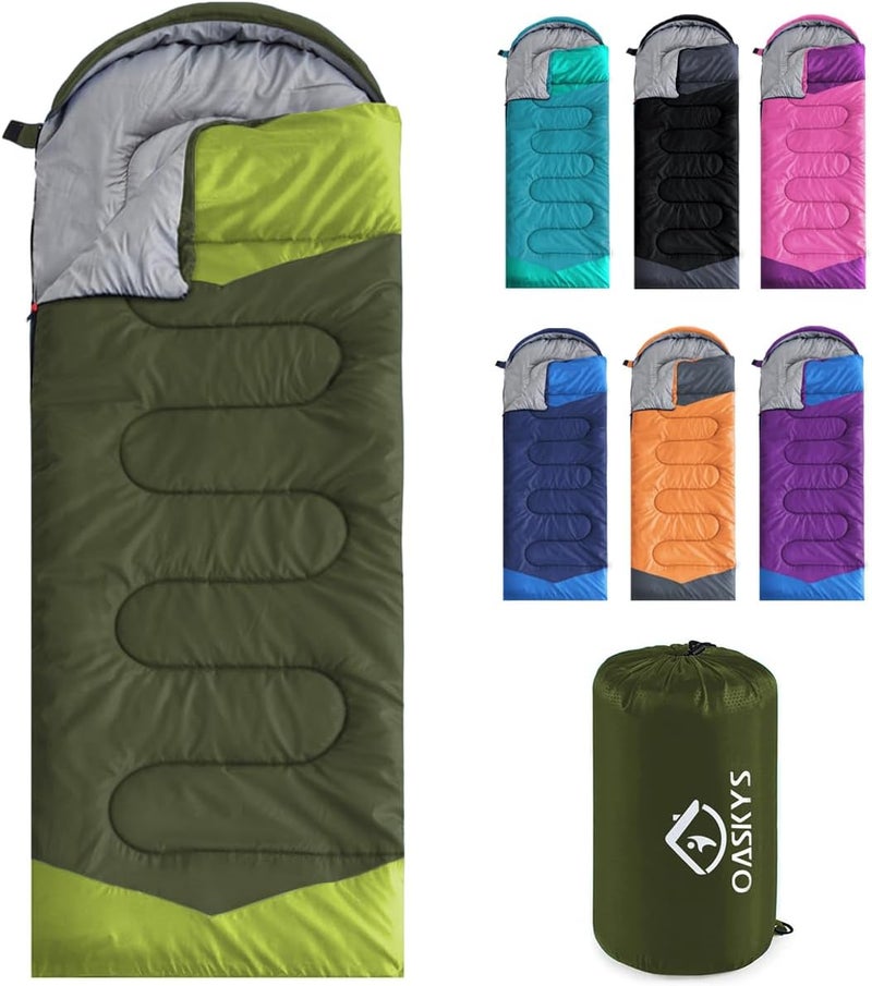 oaskys Camping Sleeping Bag - 3 Season Warm & Cool Weather - Summer Spring Fall Lightweight Waterproof for Adults Kids - Camping Gear Equipment, Traveling, and Outdoors - Image 1