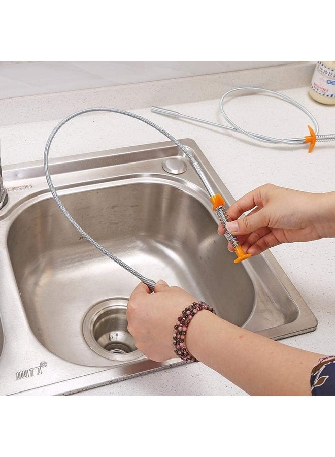 Akaddy Sewers Clip, Junk Dredge Drain Hair Remover Cleaning Tool Kit Hand Bendable Pressure Sewers Clip Device Drain Dredge Pipeline Hook (85cm)  - Image 3