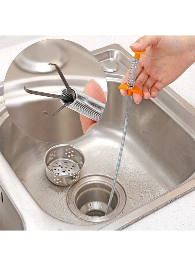 Akaddy Sewers Clip, Junk Dredge Drain Hair Remover Cleaning Tool Kit Hand Bendable Pressure Sewers Clip Device Drain Dredge Pipeline Hook (85cm)  - Image 4
